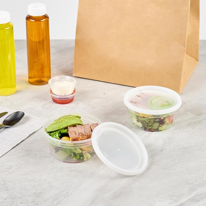 Restaurantware-Asporto 12 Ounce To Go Boxes, 25 Microwavable Round Soup Containers - Clear Plastic Lids Included, Do Not Contain BPA, Clear Plastic Soup Containers, Disposable - Image 4