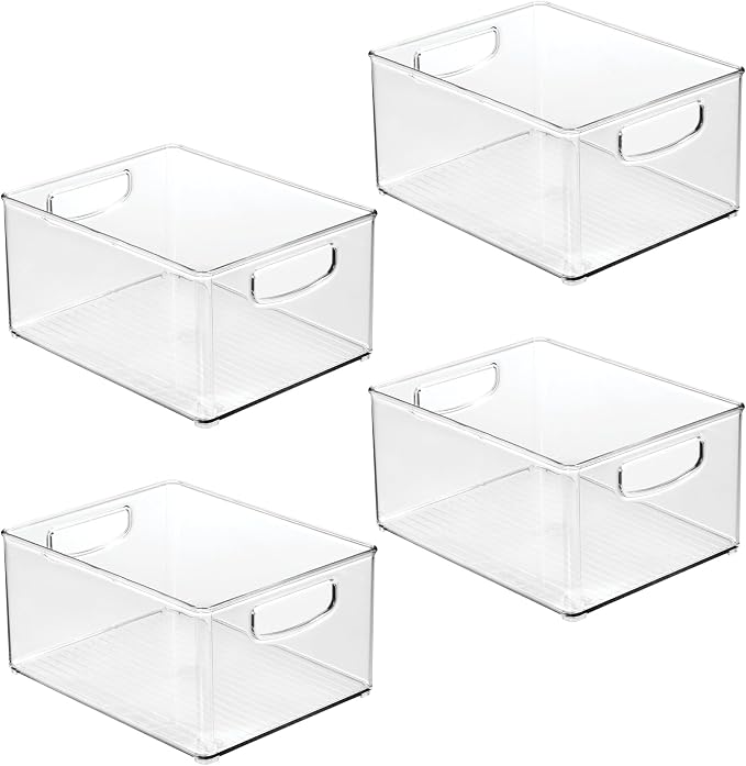 iDesign Stackable Storage Bin with Handles, Set of 4, Clear | Organize Pantry, Fridge, or Freezer, Made in USA - Image 9