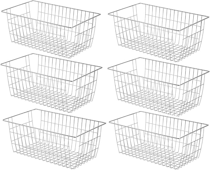 SANNO 15.7in Freezer Baskets Bins - Freezer Storage Containers Organizer for Office, Bathroom, Pantry by SANNO
