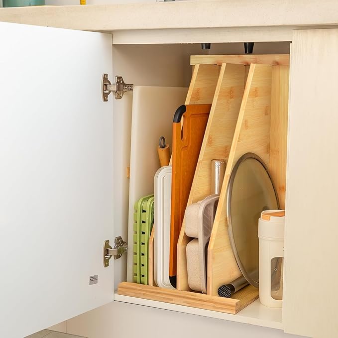 Upgraded Tray Dividers for Cabinets,15in Hx22in Dx12in W, Kitchen Cabinet Tray Divider for Pans, Lids, Pot And Pan, Cookie Sheet. with 3 Dividers,Keeping The Kitchen Organized（1） by Makeyourlifeeasier