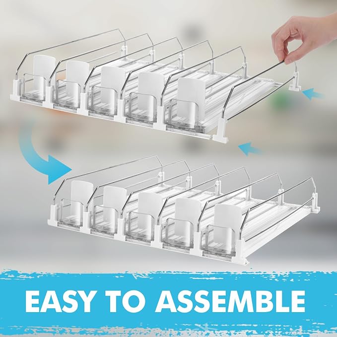 Drink Dispenser for Refrigerator, Self-Pushing Soda Can Organizer for Fridge, 5 Rows already Assembled, Automatic Can Dispenser with Spring Loaded for Refrigerator Holds 25 cans, White - Image 7