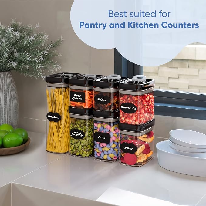 Chef's Path Airtight Food Storage Containers Set for Home Organization - 7 Piece Largest Flip Lock Set w/more Capacity - BPA Free Plastic Dry Food Storage Containers with Lids - Image 7