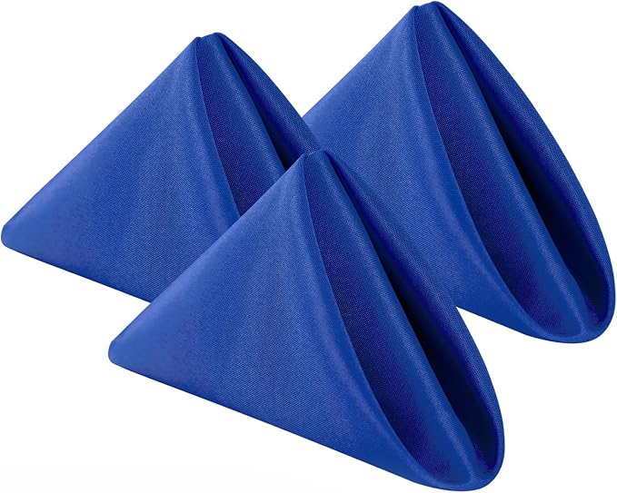 Bailarina Cloth Napkins Set of 120,17x17 inches Dinner Napkins Cloth Washable,Polyester Square Table Cloth Napkin Bulk with Hemmed Edges Ideal for Banquets, Parties and Weddings-Royal Blue by Bailarina