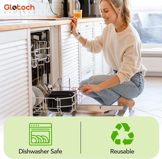 Glotoch Meal Prep Containers with Lids, 24 oz, 10 Pack (20-Piece) | Reusable BPA-Free Food Storage Containers, Leakproof and Durable, Microwave, Freezer and Dishwasher Safe, for Takeout - Image 4