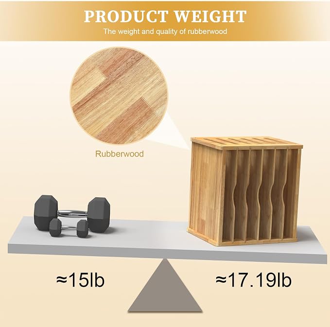 7 Tier Rubber Wooden Tray Dividers for Cabinets, Cookie Sheet Organizer | Heavy Weight, Premium Wood, Multiple Sizes, Saving Space, Vertical Tray Dividers for Storing pans, Baking tray, Cutting Board - Image 5