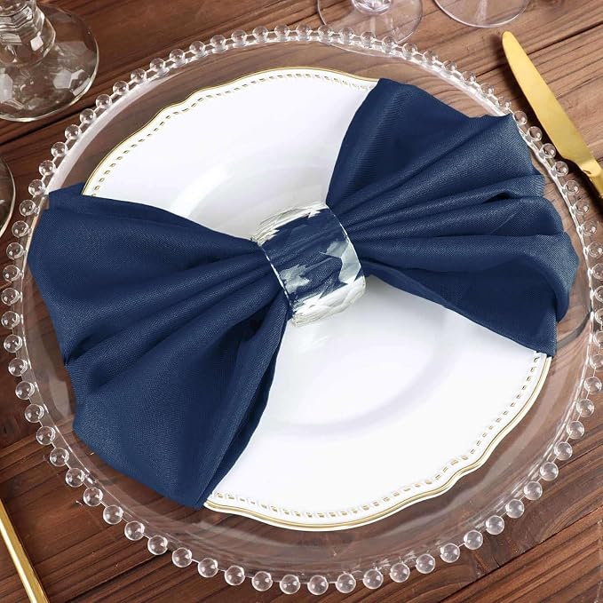 Efavormart Premium Cloth Napkins Set of 5, 20x20 Inch Navy Blue Seamless Dinner Napkins, Washable Linen Table Napkin Cloth with Hemmed Edges for Weddings, Party and Banquet - Image 7