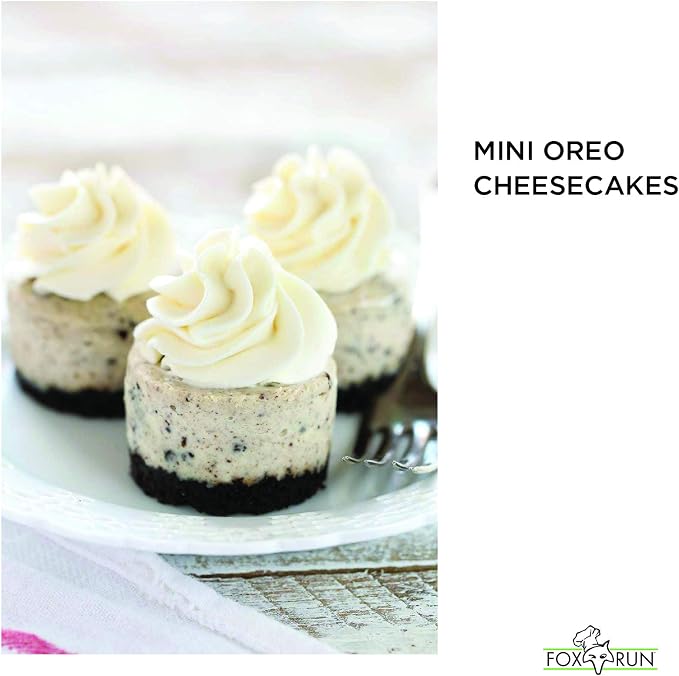 Fox Run Mini Cheesecake Pan with Removable Bottoms, Non-Stick, 10.5 x 14 x 1.5 inches | Removable Bottoms & Nonstick For Easy Release | Makes 12 Mini Cheesecakes | Carbon Steel Small Cheesecake Baking Pan - Image 7