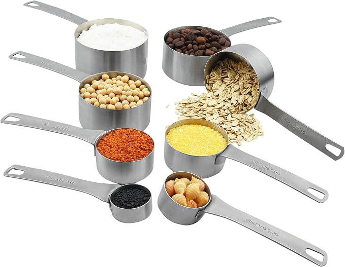 Measuring Cups and Spoons Set, 18/8 Stainless Steel Measuring Cups and Spoons Set with Leveler for Kitchen & Baking, Metric & US Measure Tools with 2/3 & 3/4 Cups - Image 5