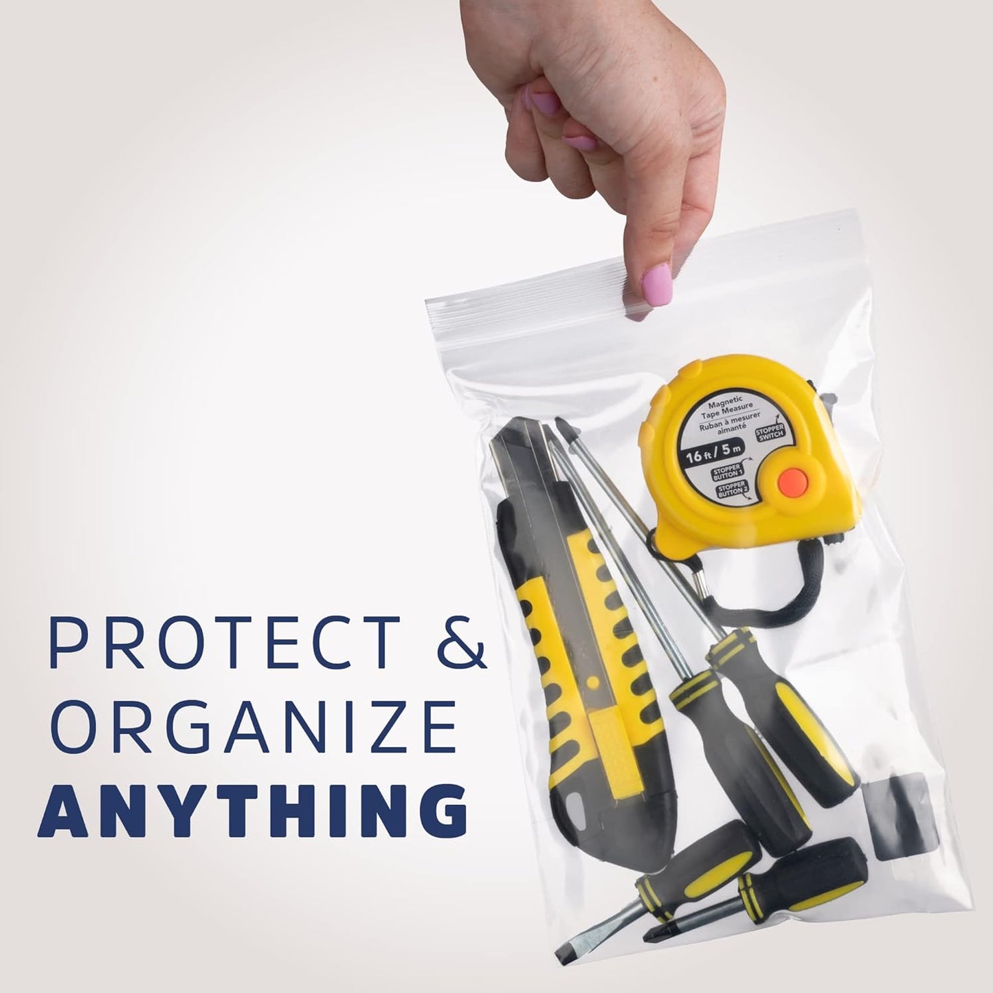 Clear Plastic Reclosable Zip Bags - Bulk GPI Pack of 200 6" x 8" 4 mil Thick Heavy Duty, Strong & Durable Poly Baggies With Resealable Zipper Lock For Travel, Storage, Packaging & Shipping.