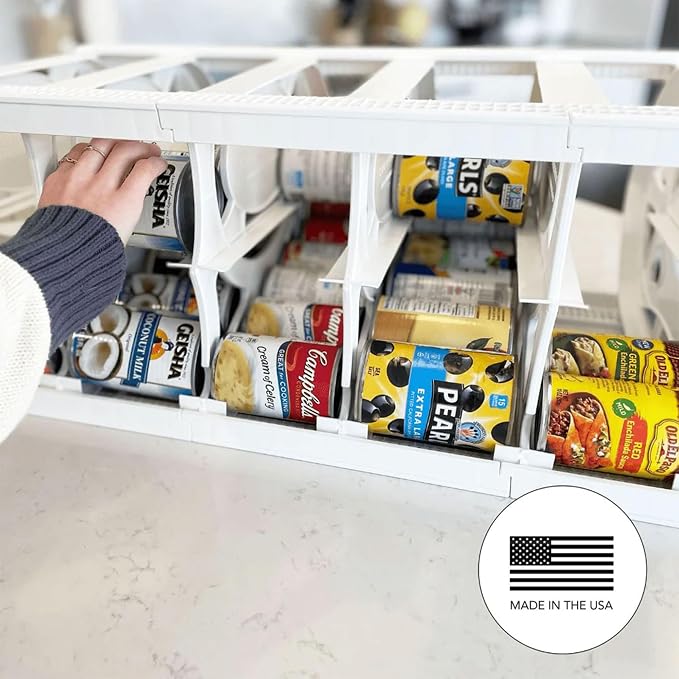 Cansolidator Pantry Plus - 2-Pack Can Organizer for Pantry, Stackable Soda Can Storage for Kitchen, Holds 60 Cans of Food or Soda - Image 8