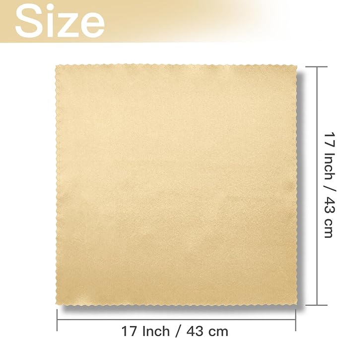 VACVELT 100 Pack Gold Scalloped Satin Napkins 17x17 Inch Wedding | Scalloped Floral Edges With Silky Smooth Finish, Seamless Design, Machine Washable Wrinkle And Fade Resistant - Image 5