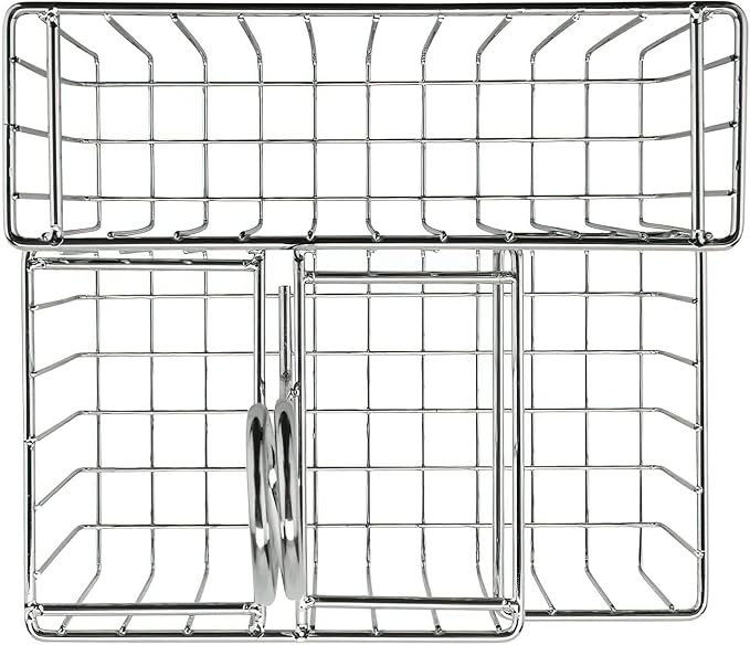 G.E.T. Enterprises 4-Compartment 8 Inch x 6 Inch Chrome Stainless Steel Condiment Caddy - Image 2