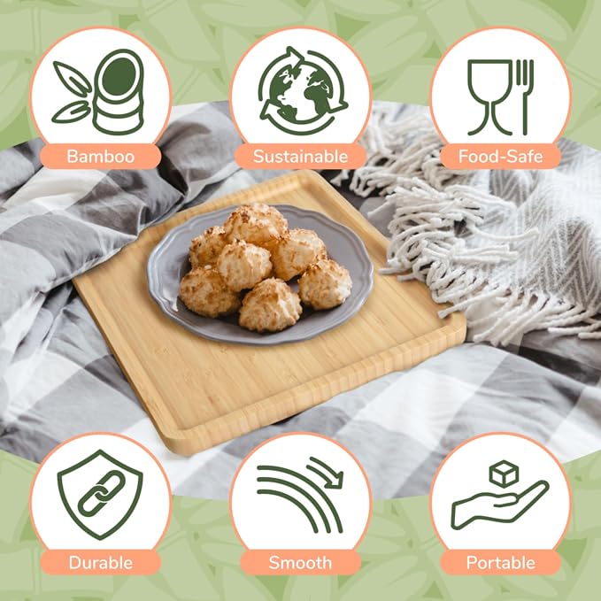 BambooMN Square Bamboo Serving Tray - 9x9 - Vertical Tray - Image 3