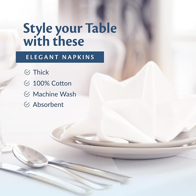 Restaurant Quality 100% Cotton Dinner Cloth Napkins, 20x20 Bulk Set of 360 | Elegant Clean-lined Hemmed Edges, Square Shape for Weddings, Hotels, Restaurants, And Classy Home Dinners - Image 4