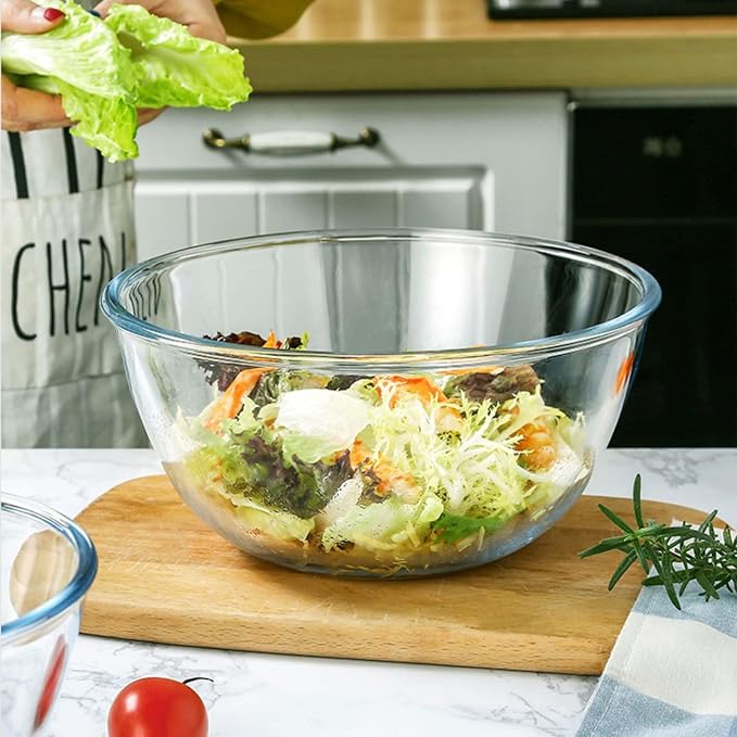 WhiteRhino 8 Piece Glass Bowls with Lids, Heat Resistant Glass Mixing Bowls Set (3.7QT, 2.1QT, 1.1QT, 0.53QT), Clear Salad Bowls with BAP-Free Lids for Kitchen, Oven Microwave Dishwasher Safe - Image 7