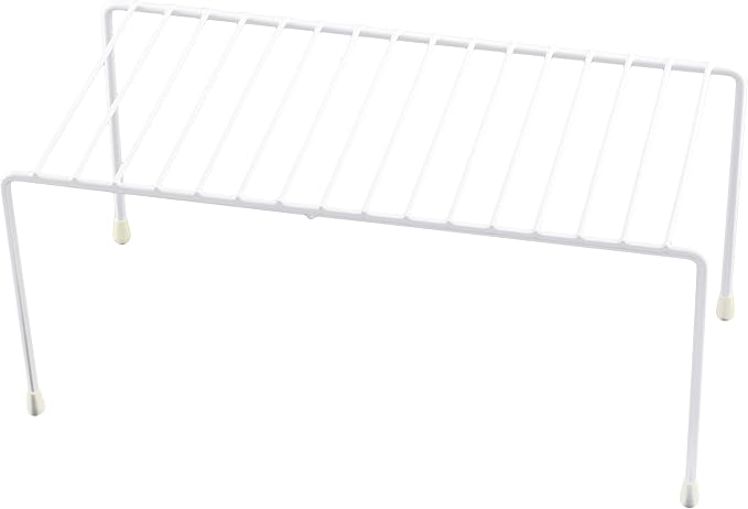 YBM Home White Wire Cabinet Helper Shelf Organizer and Storage Rack Helper for Kitchen, Expandable Kitchen Counter and Cabinet Shelf (1, 11"L x 5"W x 5"H) by YBMHome