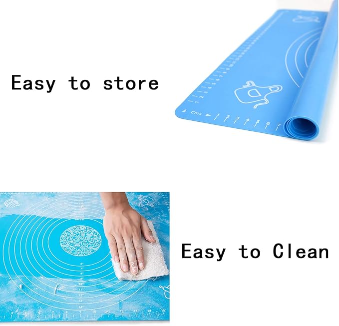 Non-Stick Silicone Baking Pastry Mat, 50 x 40cm Non-Slip Silicone Fondant Mat - Dough Rolling Mat with Measurement BPA Free (Large) - Image 5