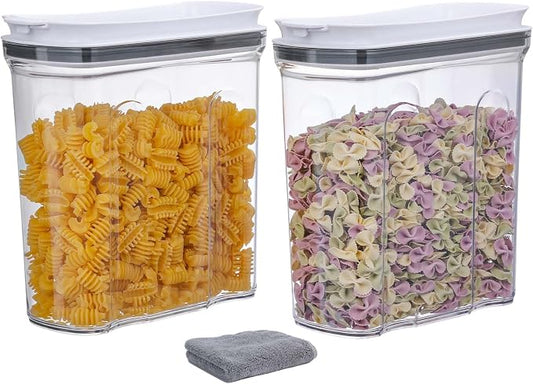 Cereal Containers Storage Set, Airtight Food Storage Container with Lid 2.5L,2PCS BPA-FREE Plastic Pantry Organization Canisters for Rice Cereal Flour Sugar Dry Food in Kitchen… by FreshKeeper