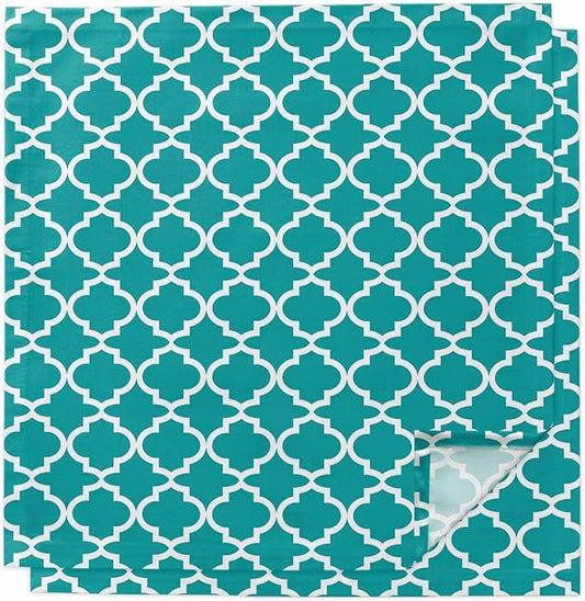 Cloth Napkins Set of 2-20x20 Inches, Teal Morocco Washable Reusable Table Napkins, Ethnic Boho Minimalist Abstract Geometric Soft & Absortbent Dining Napkin for Party Wedding Hotel Restaurant by Unknown