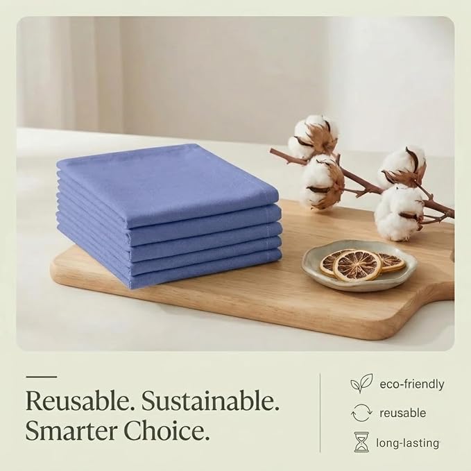 Urban Villa Kitchen Towels Cotton Dish Towels 20”x30” (Set of 6) Blue - Image 8