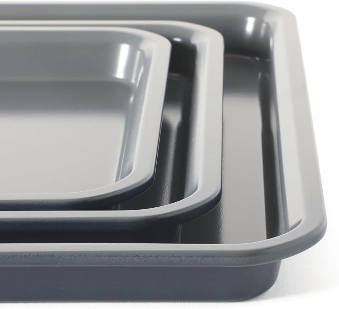 Calphalon Legacy 10-Pieces Nonstick Bakeware Set PFOA-Free, Baking Sheet Set, Carbon Steel Bakeware Pans Collection, High-Heat Oven Safe, for Cookies, Cakes, and Muffins -Blue/Grey Interior - Image 6