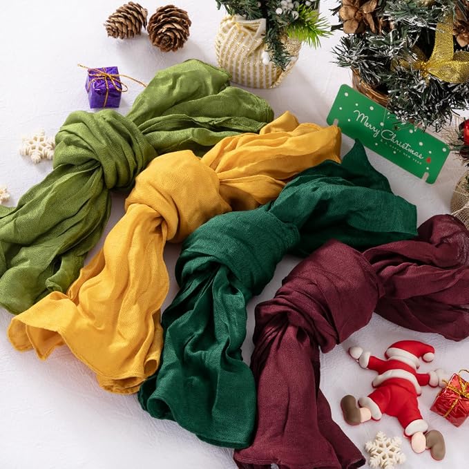 DeZerlor Christmas Party Cheesecloth Napkins Set of 20 for Wedding Party | Reusable Cloth Napkins Bulk, for Thanksgiving Day Bridal Baby Shower Xmas Decor, 21x21 Inches - Image 2