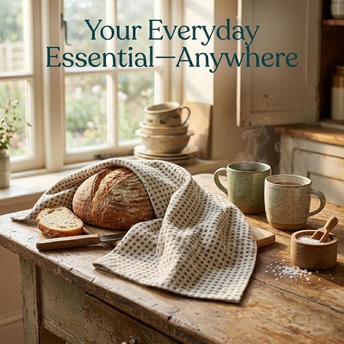 Urban Villa Kitchen Towels Cotton Dish Towels 20”x30” (Set of 6) Grey White - Image 2