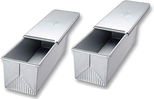USA Pan Pullman Loaf Pan with Cover, Large w Set of 2 by USAPan