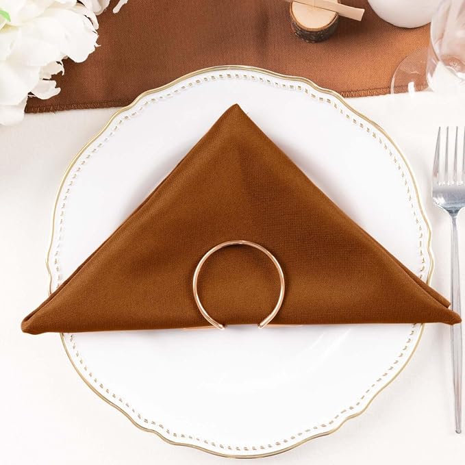 Efavormart Premium Cloth Napkins Set of 100, 20x20 Inch Brown Seamless Dinner Napkins, Washable Linen Table Napkin Cloth with Hemmed Edges for Weddings, Party and Banquet - Image 6