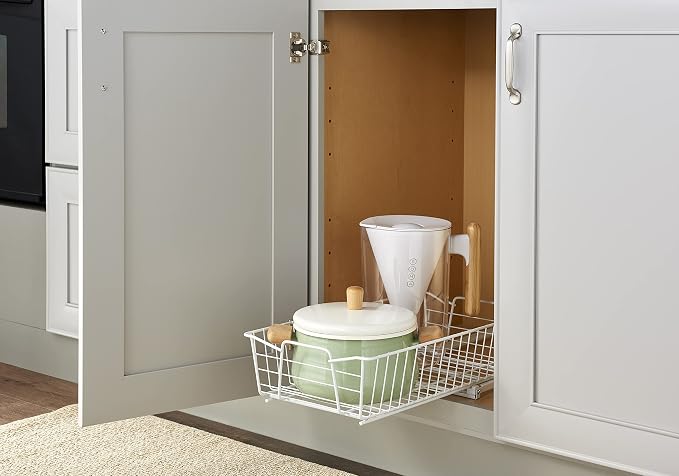 ClosetMaid Pull Out Cabinet Organizer, Heavy Duty, Slide Out Pantry Shelves Drawers for Kitchen, Bathroom, 5.25" H x 11.13" W x 20" D, White - Image 7