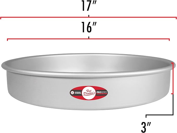 Fat Daddio's Round Cake Pan, 16 x 3 Inch, Silver - Image 3