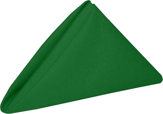 17x17-Inch Cotton-Feel Cloth Napkins, Kelly, Set of 12 | Bulk Case of 1 Dozen, Square, 100% Spun Polyester Fabric, MJS-Spun Construction, Cotton-Like Hand, Machine Washable, Seamless by UltimateTextile
