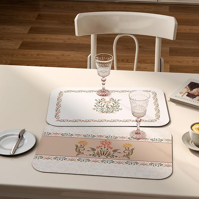 Vinyl Waterproof Placemats Set of 6 Rectangular,12"*17"-Aurora B | Wipeable Beautiful Print Place Mats,Stain Resistant,Heat Resistant,Everyday Meals,Kitchen,Dinning,Holiday,Decor - Image 3