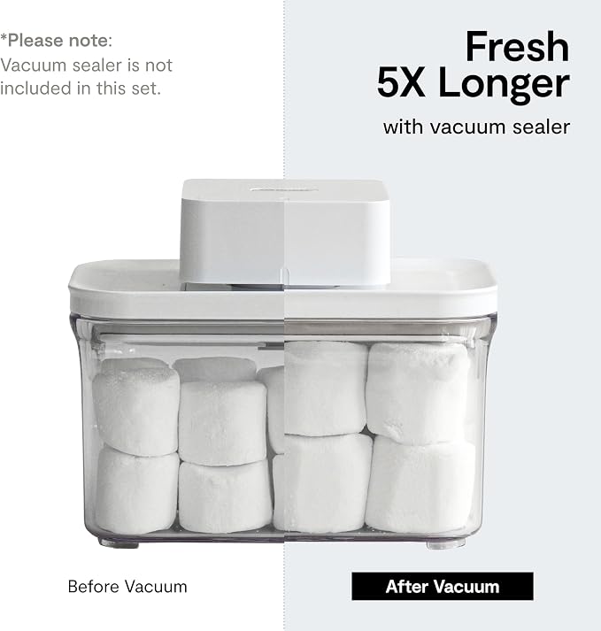VAKUEN Premium Airtight Food Storage Containers, Square-S 3PC-SET, Smart One-Click Seal Lid, No Hinges, 100% Leak Proof, BPA-FREE, Dishwasher, Freezer & Microwave Safe - Image 6