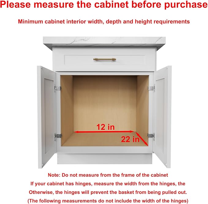 Sikarou Pull Out Cabinet Organizer,Heavy-Duty Slide Out Shelf, Wood and Wire Basket, Pull Out Drawer for for Kitchen Under Sink Space, Pantry, Bathroom, 2 Tie 11 * 21 in - Image 3