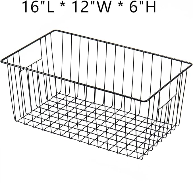 16inch Upright Freezer Organizer Baskets for 13-14,16-21 cu.ft Standup Freezer, Settle freezer chaos and reduce food waste effectively, Durable, Fully Use Space, Improve Air Circulate, Black, Pack 6 - Image 4