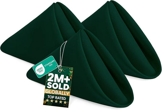 Utopia Home [12 Pack, Hunter Green] Cloth Napkins 20x20 in, 100% Polyester | Hemmed Edges, Washable and Reusable Ideal for Parties, Weddings and Dinners by UTOPIAHOME