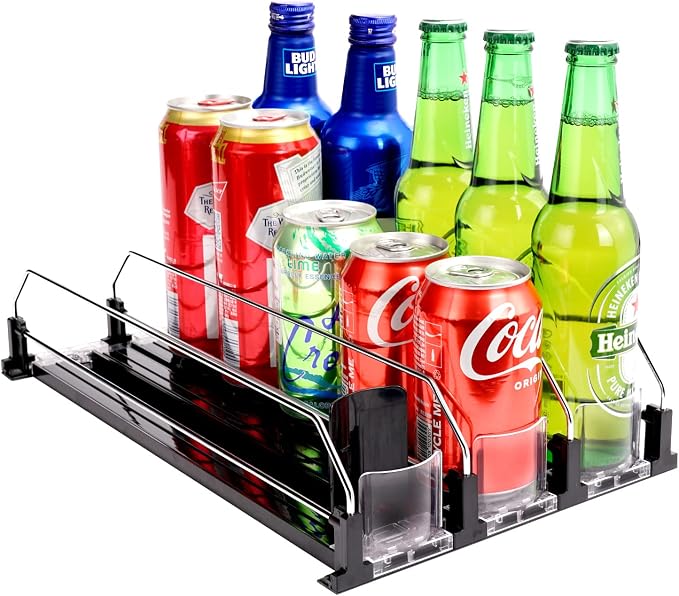 Rolling Soda Can Organizer and Automatic Soda Can Organizer for Refrigerator for Beer Soda Seltzer Drink Pop Cans Holder Storage Pantry Organization - Image 2