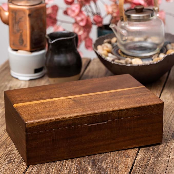 Acacia Wooden Tea Bag Organizers, Tea packet Storage Boxes, Tea Caddy for Tea Bags Chest, Teabag Holder Containers, Teabox Station Display, Organizador De Tes Caja Para Te, 8 Compartments - Image 5