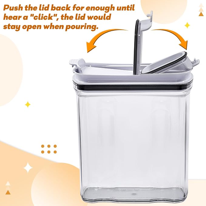 Cereal Containers Storage Set, Airtight Food Storage Container with Lid 4L/135.2oz,4PCS BPA-FREE Plastic Pantry Organization Canisters for Rice Cereal Flour Sugar Dry Food in Kitchen - Image 5