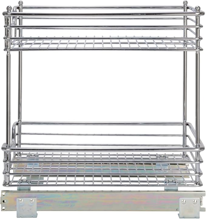 Household Essentials Chromed Steel 2-Tier Artisan Pull-Out Organizer - Image 9