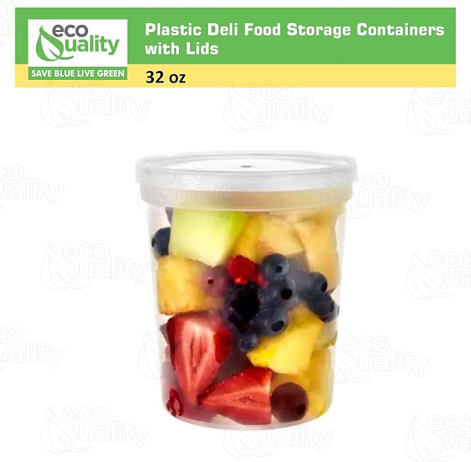 32oz Plastic Deli Food Storage Containers with Lids 400 Count - Round Containers Perfect for Food Storage, Portion Control, Meal Prep, Organization, Liquids, Travel, Home, School (32 Ounces) - Image 3
