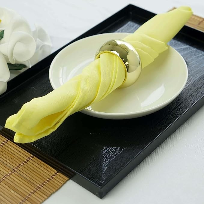 Efavormart Premium Cloth Napkins Set of 25, 17x17 Inch Yellow Seamless Dinner Napkins, Washable Linen Table Napkin Cloth with Hemmed Edges for Weddings, Party and Banquet - Image 6