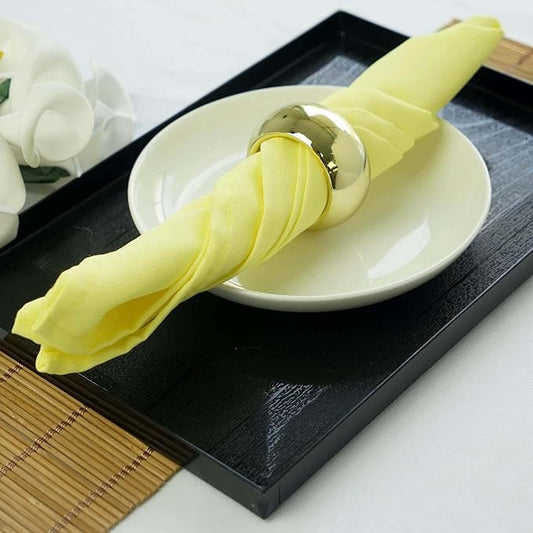 Efavormart Premium Cloth Napkins Set of 50, 17x17 Inch Yellow Seamless Dinner Napkins, Washable Linen Table Napkin Cloth with Hemmed Edges for Weddings, Party and Banquet by efavormart