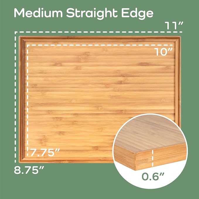 BambooMN Organic Bamboo Serving Tray, Vanity, Tea Serving, Appetizers, Snacks, Charcuterie Board, 11"x8.9"x0.6" - 10 Trays - Image 4