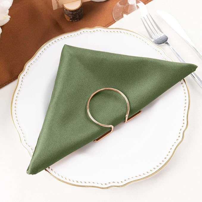 Efavormart Premium Cloth Napkins Set of 10, 20x20 Inch Willow Green Seamless Dinner Napkins, Washable Linen Table Napkin Cloth with Hemmed Edges for Weddings, Party and Banquet - Image 7