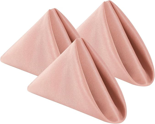 Bailarina Cloth Napkins Set of 40,17x17 inches Dinner Napkins Cloth Washable,Polyester Square Table Cloth Napkin Bulk with Hemmed Edges Ideal for Banquets, Parties and Weddings-Dusty Pink by Bailarina