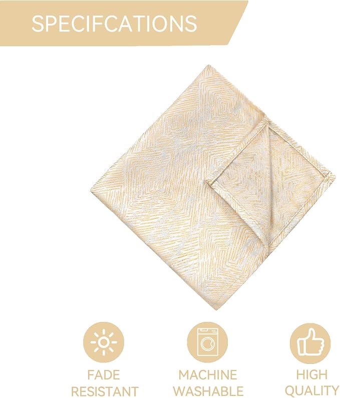 Cloth Napkins Set of 12, Dinner Napkins Washable Soft Durable, Cotton Polyester Blend Yarn-Dyed Jacquard Napkin for Dining, Parties, Weddings, Holiday, 18x18 Inch - Beige - Image 7