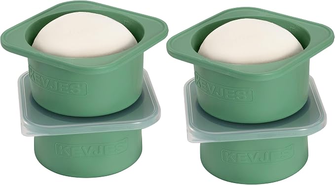 Stackable Silicone Artisan Pizza Dough Proofing Proving Trays with Air-tight Lids-4pack-500ml Volume for 250g Dough Ball (Green) by kevjes