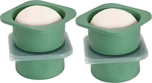 Stackable Silicone Artisan Pizza Dough Proofing Proving Trays with Air-tight Lids-4pack-500ml Volume for 250g Dough Ball (Green) by kevjes